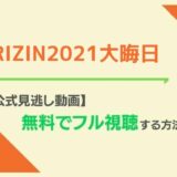 RIZIN2021大晦日見逃し配信動画