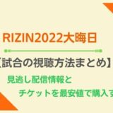 RIZIN2022大晦日ライブ配信